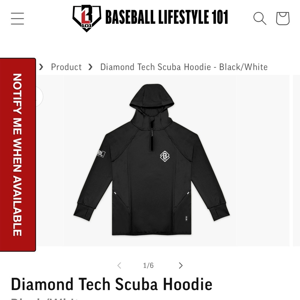 Baseball Lifestyle 101 Black Hoodie youth large
